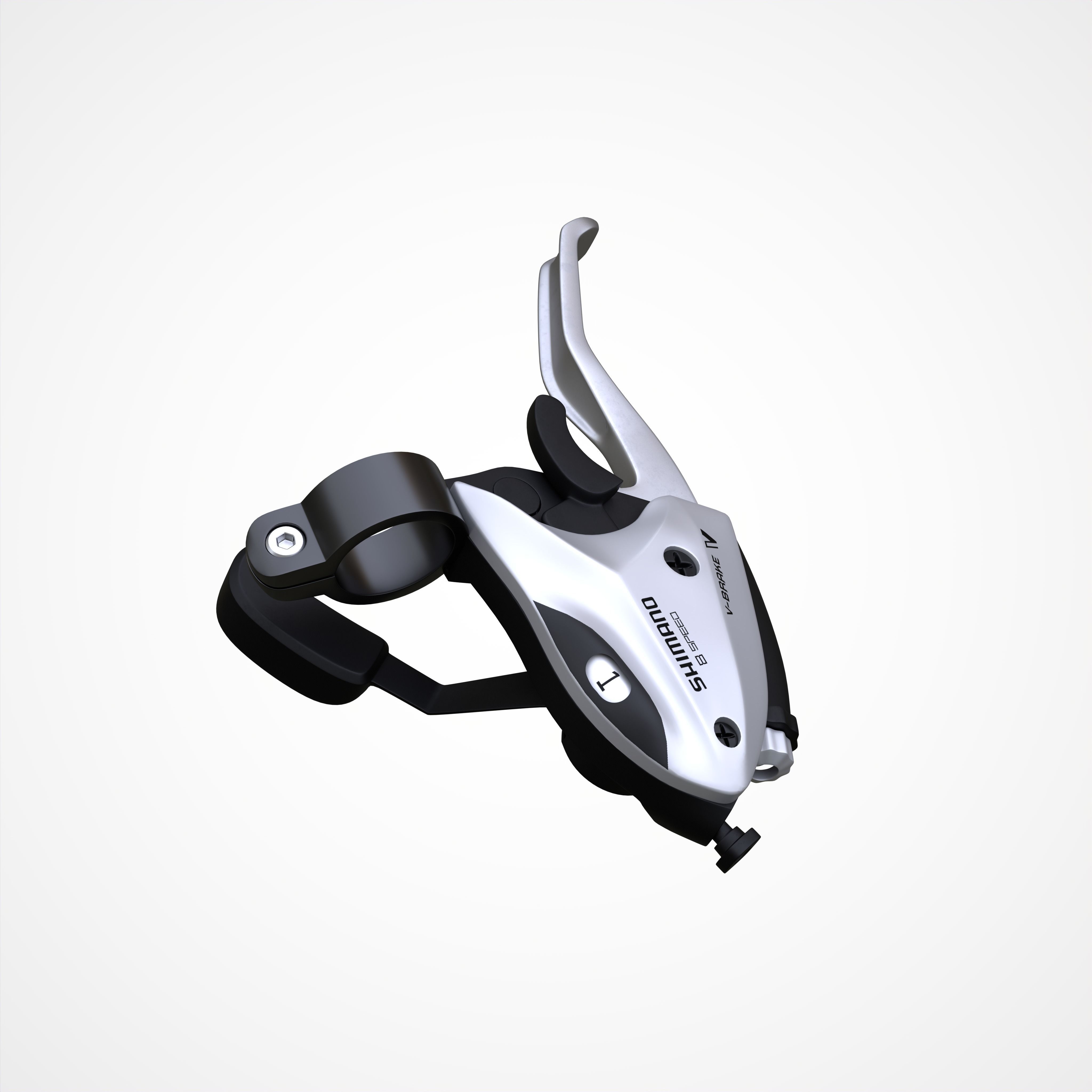 Bicycle handle bar with gear shifter 3D model_4