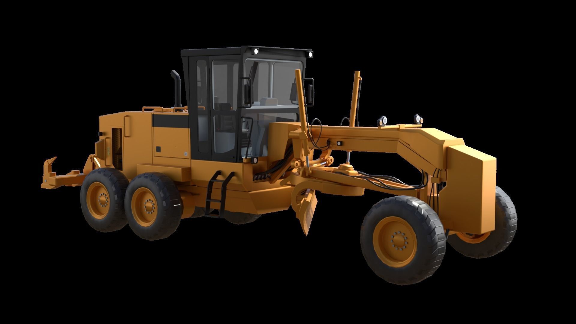 SEM922 AWD Motor Grader Low-poly 3D model_4