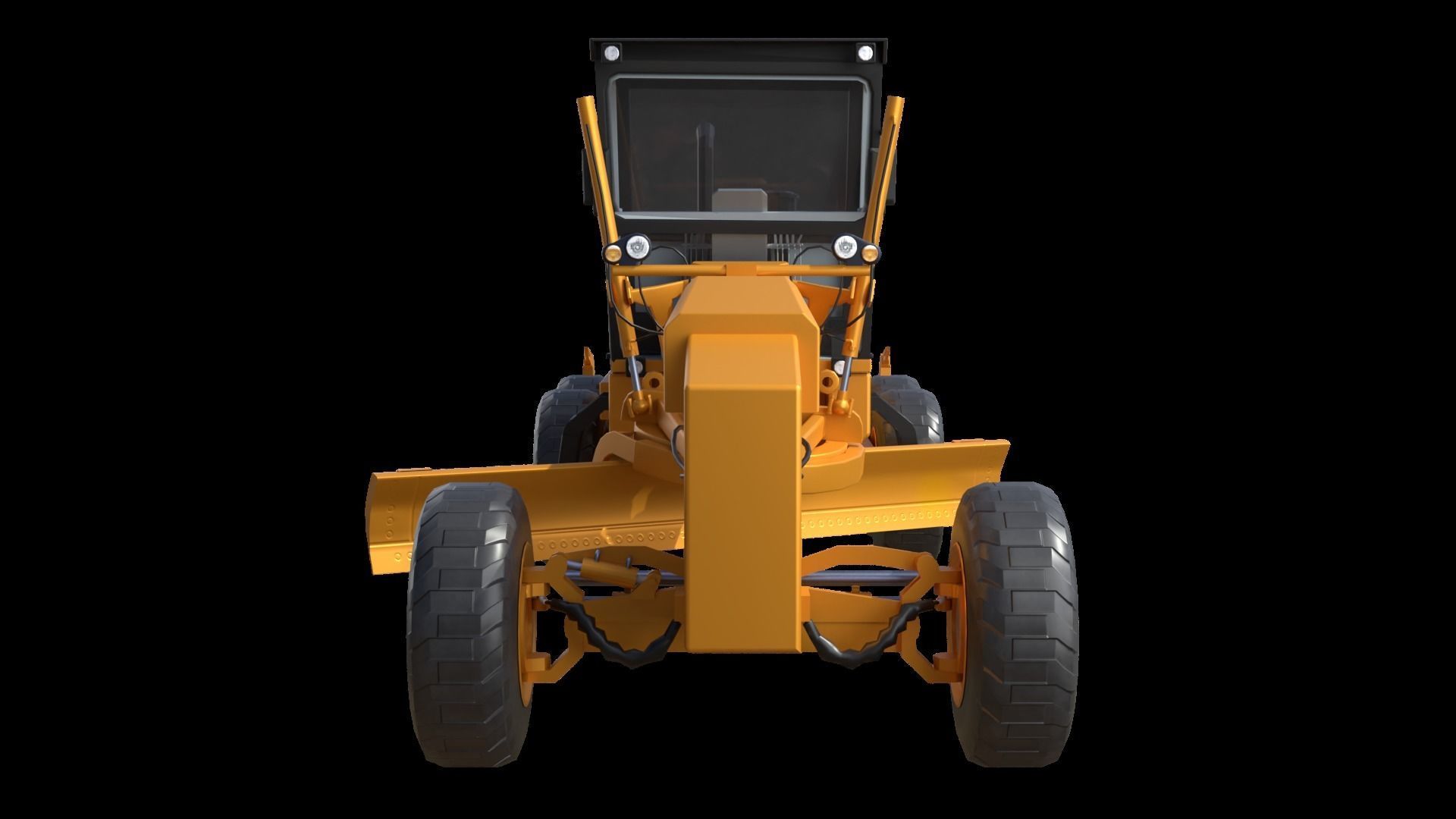 SEM922 AWD Motor Grader Low-poly 3D model_5