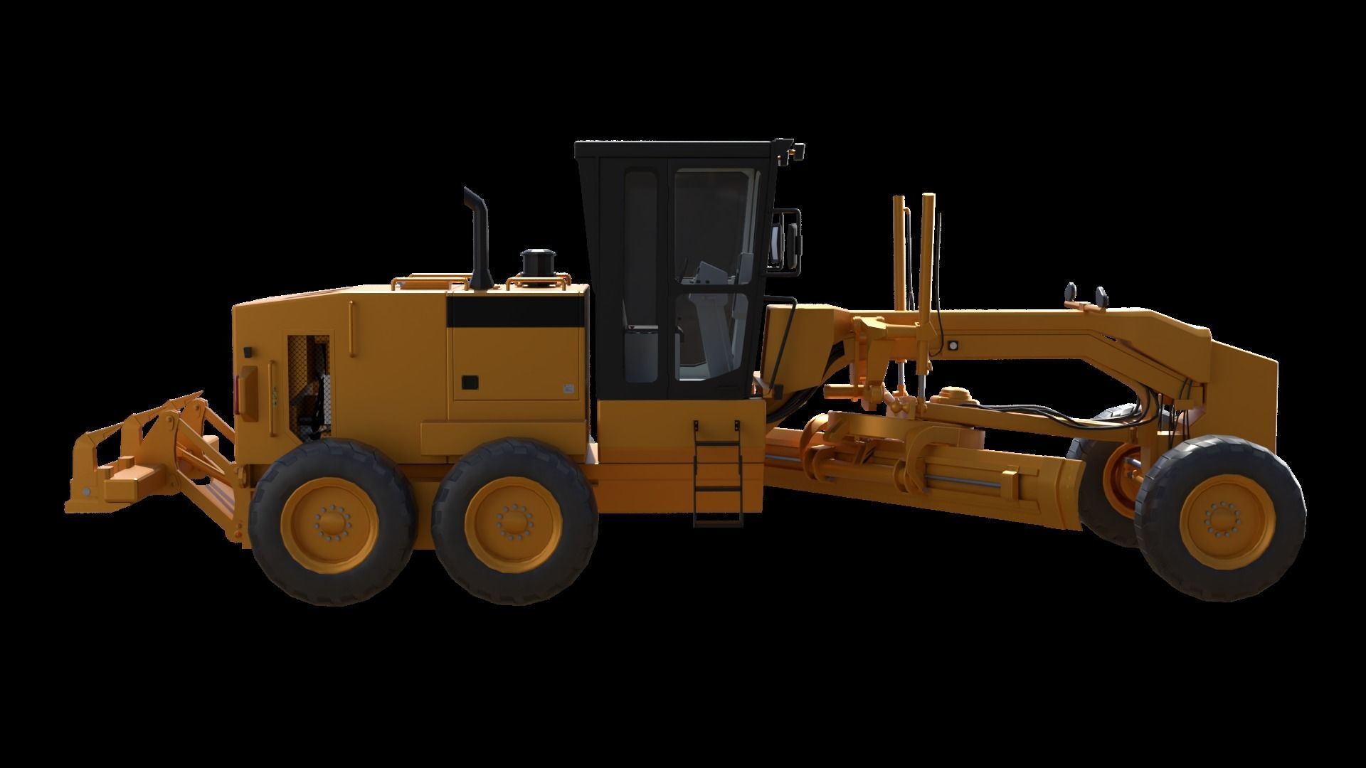 SEM922 AWD Motor Grader Low-poly 3D model_7