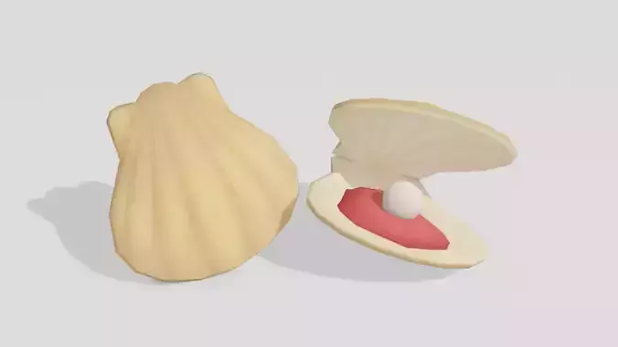 Shell Pearl - Hand Painted Free 3D model