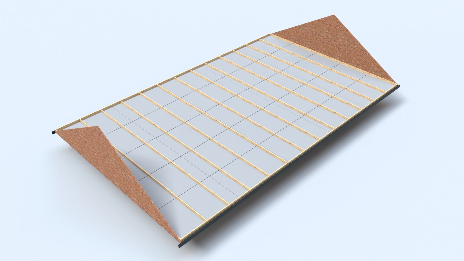 Offsite prefabricated manufactured smart roof system Low-poly 3D model_5