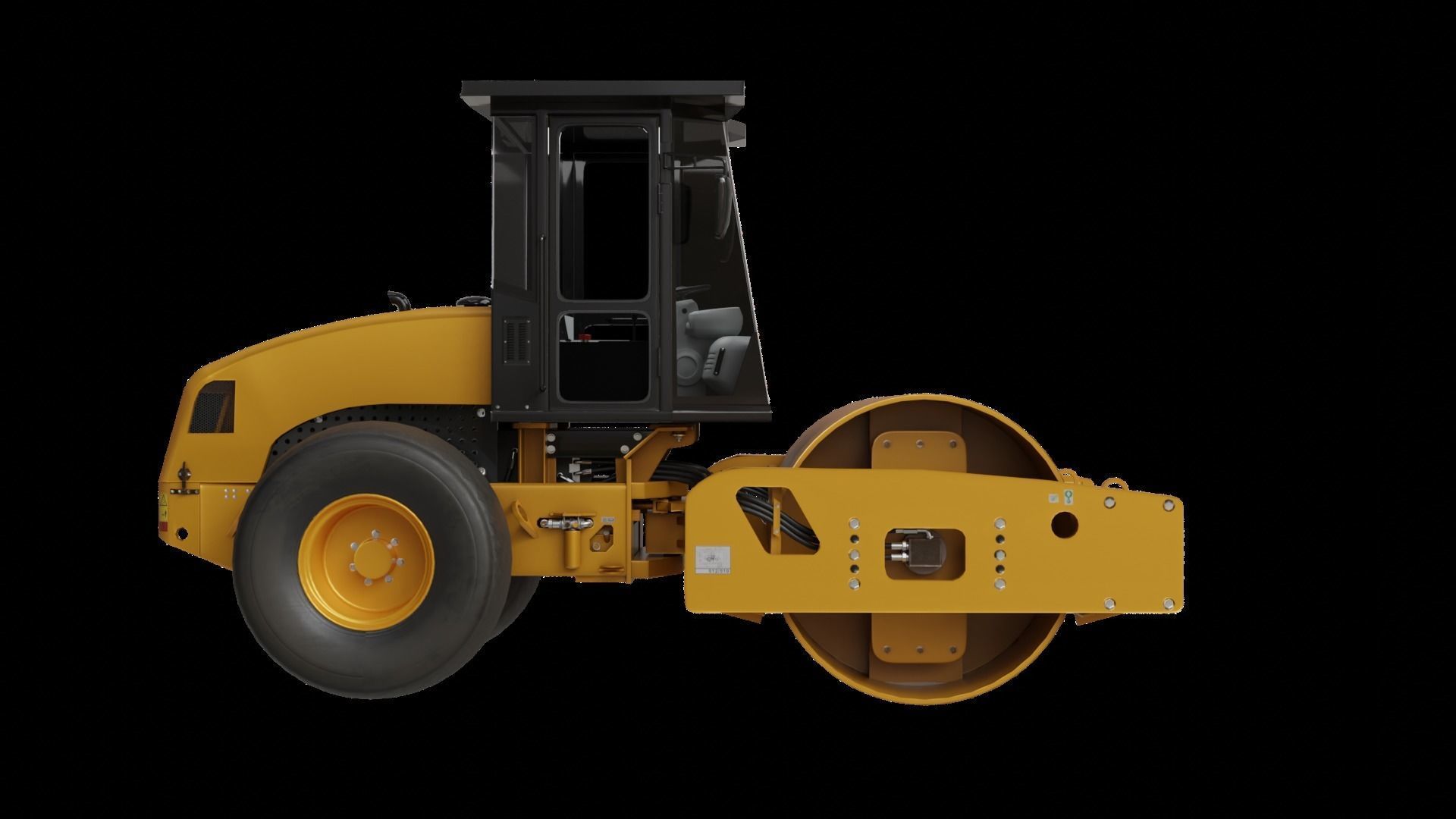 Soil Compactor SEM 510 Low-poly 3D model_3