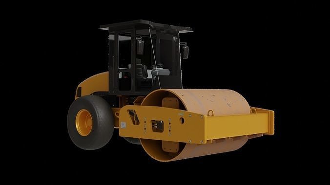 Soil Compactor SEM 510 Low-poly 3D model