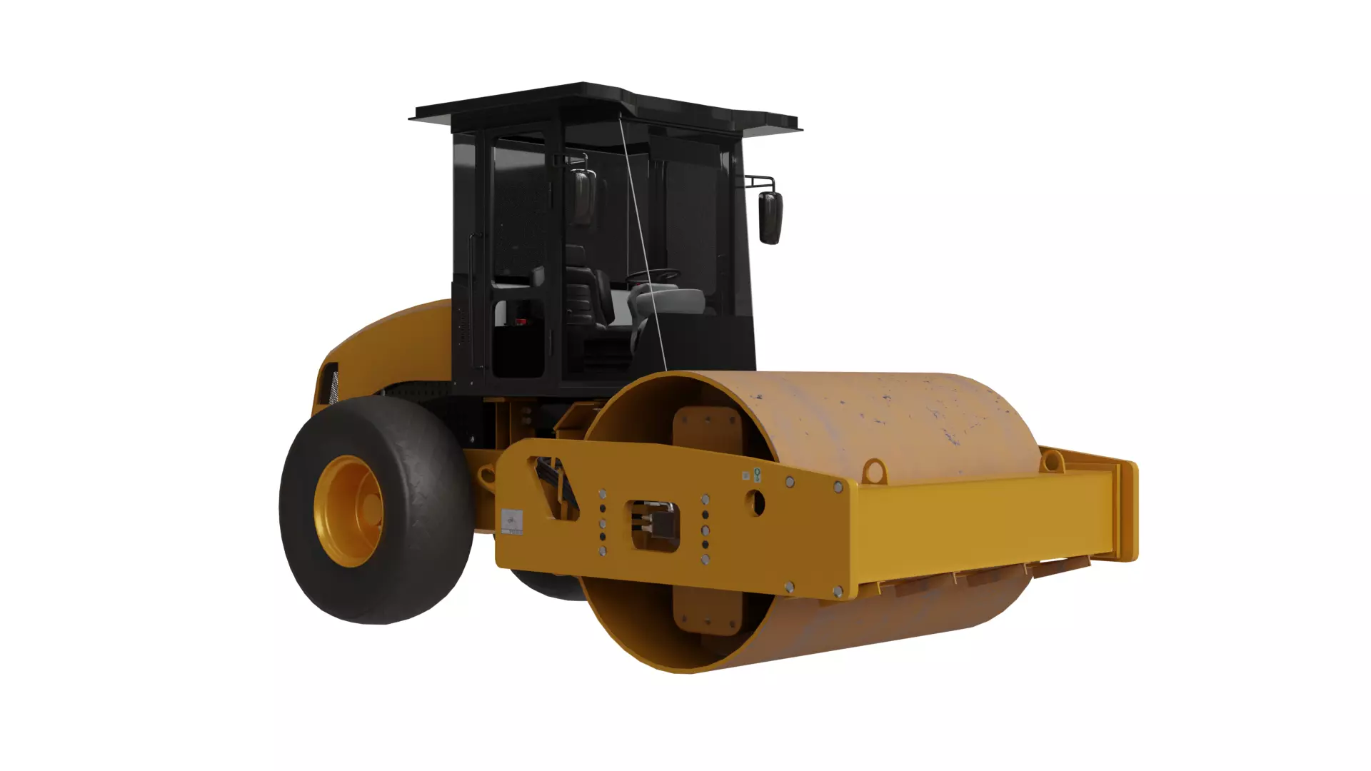 Soil Compactor SEM 510 Low-poly 3D model_0