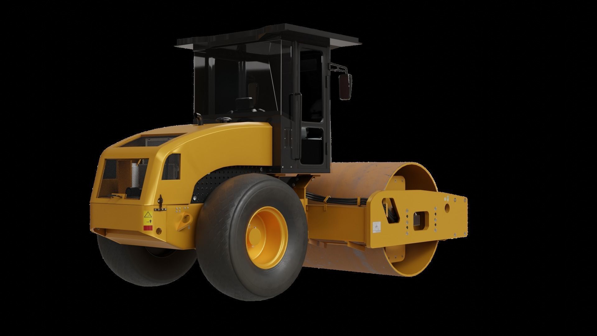 Soil Compactor SEM 510 Low-poly 3D model_4