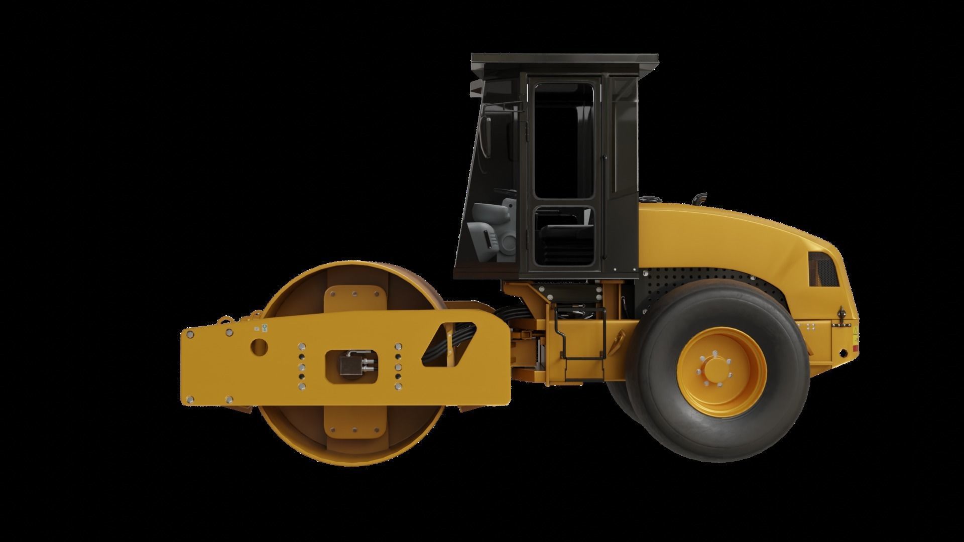 Soil Compactor SEM 510 Low-poly 3D model_6