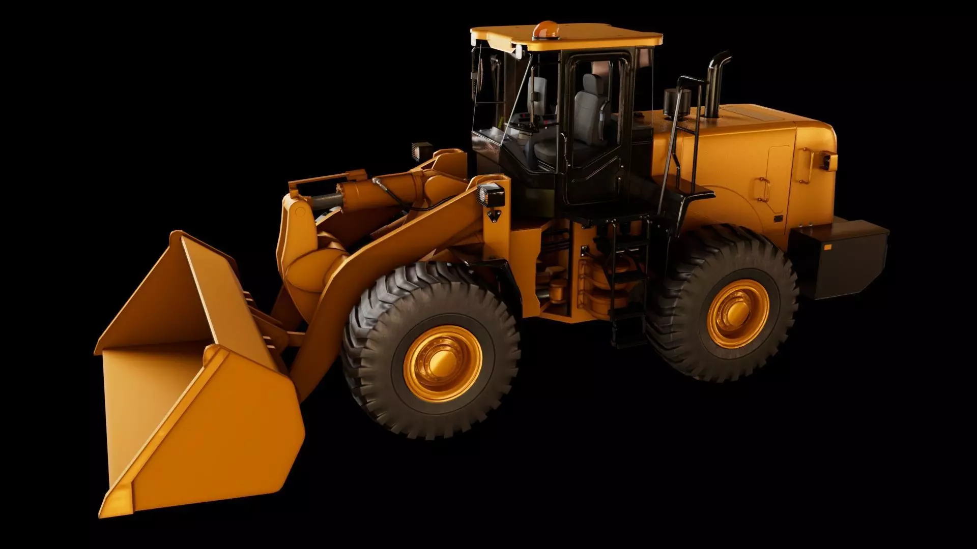 Wheel Loader  Low-poly 3D model_0