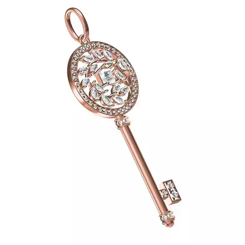 Antique Diamond Key Pendant