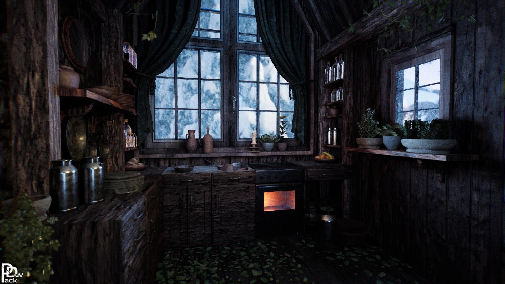 Cabin Interior v2 70 Assets Low-poly 3D model_14