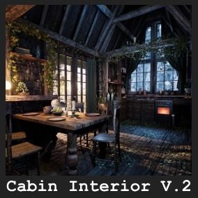 Cabin Interior v2 70 Assets Low-poly 3D model_16