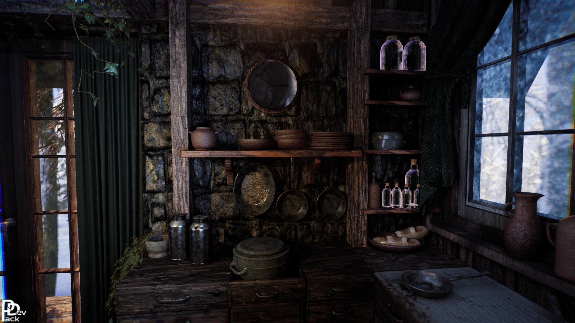 Cabin Interior v2 70 Assets Low-poly 3D model_10