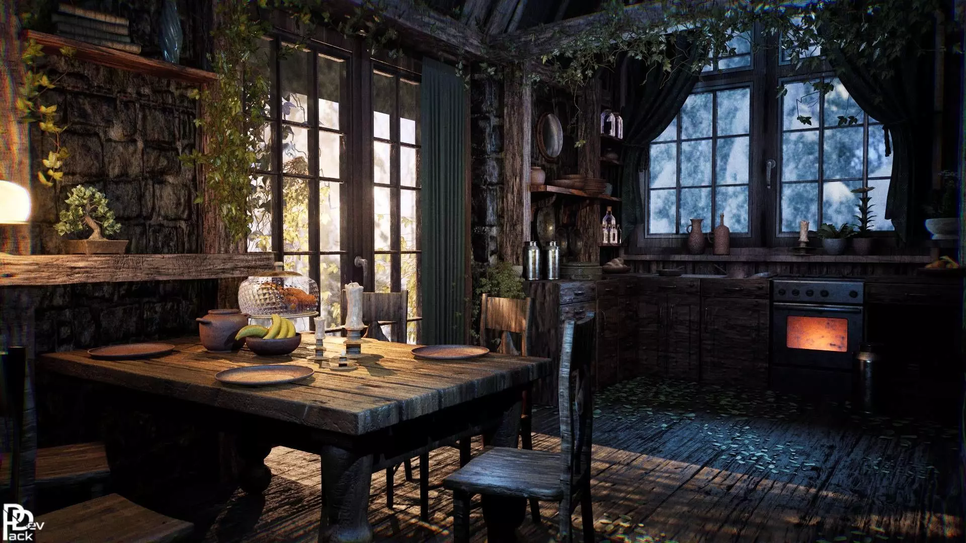 Cabin Interior v2 70 Assets Low-poly 3D model_0