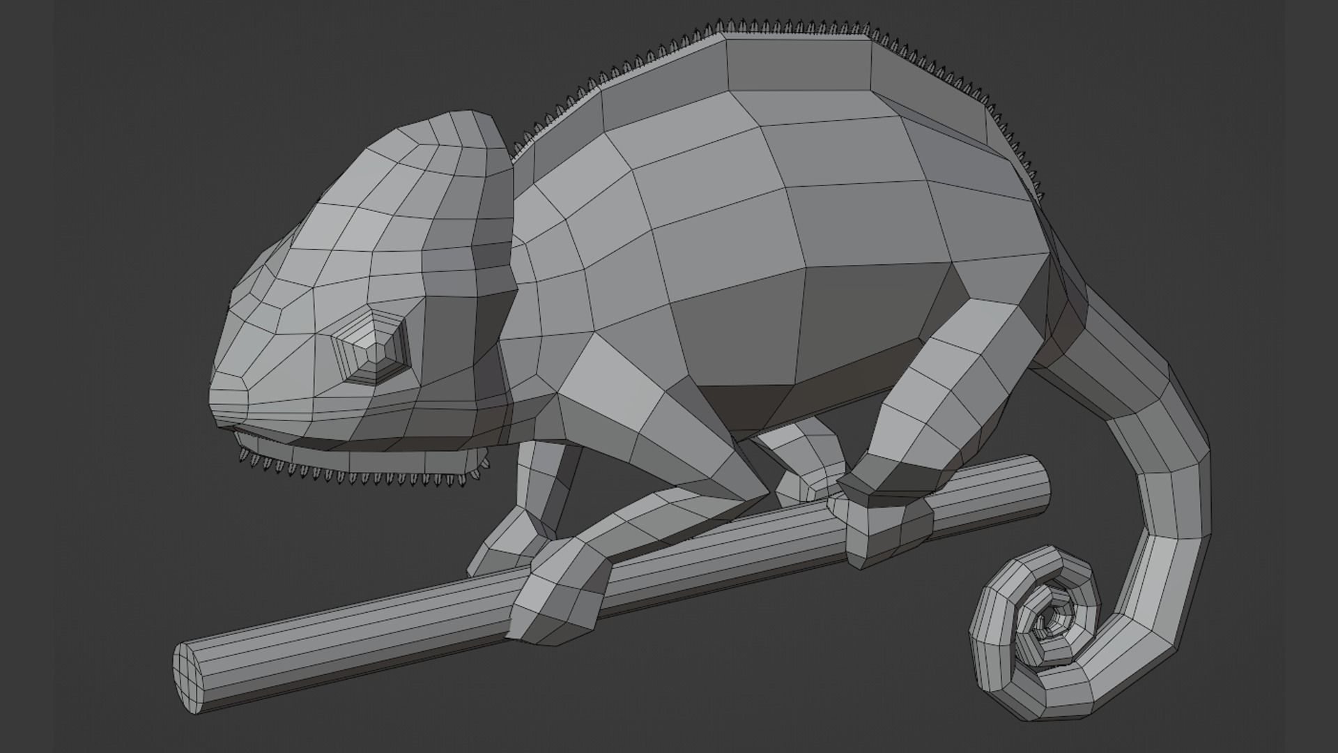 Stylized Chameleon Low-poly 3D model_5