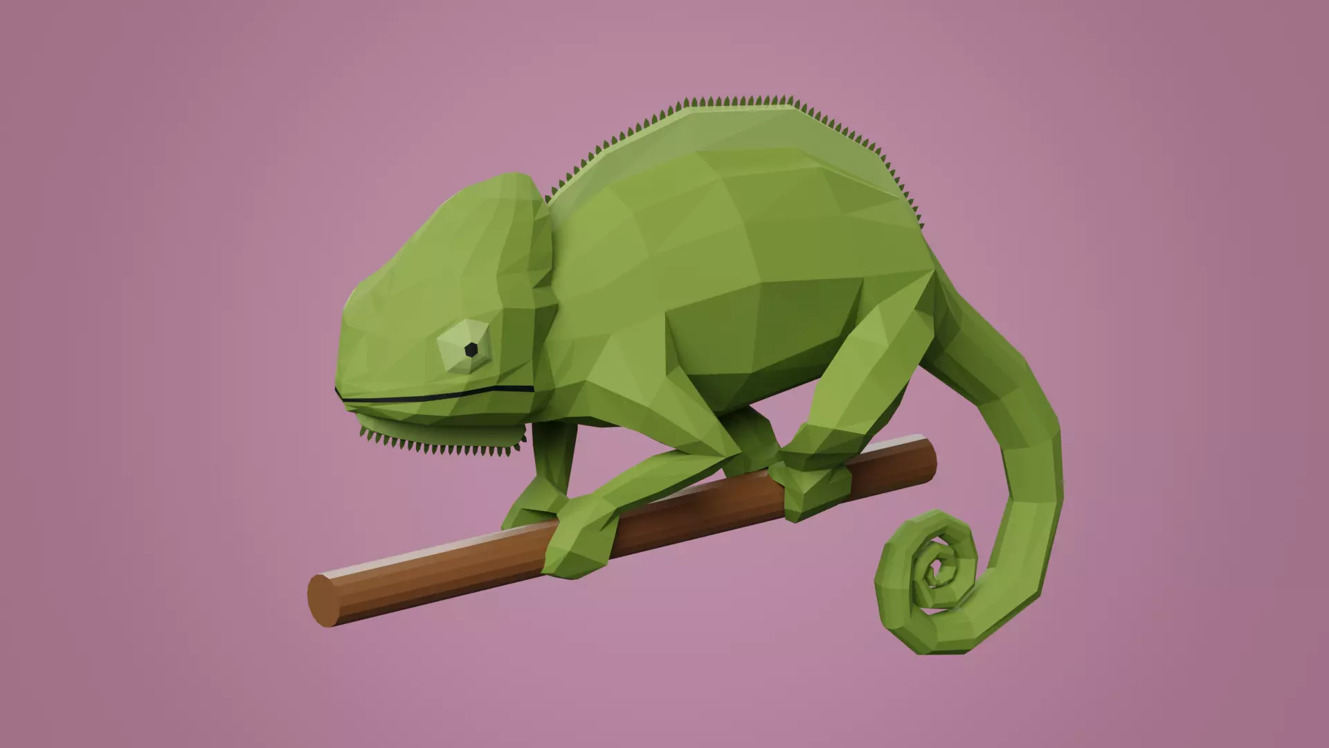 Stylized Chameleon Low-poly 3D model_0