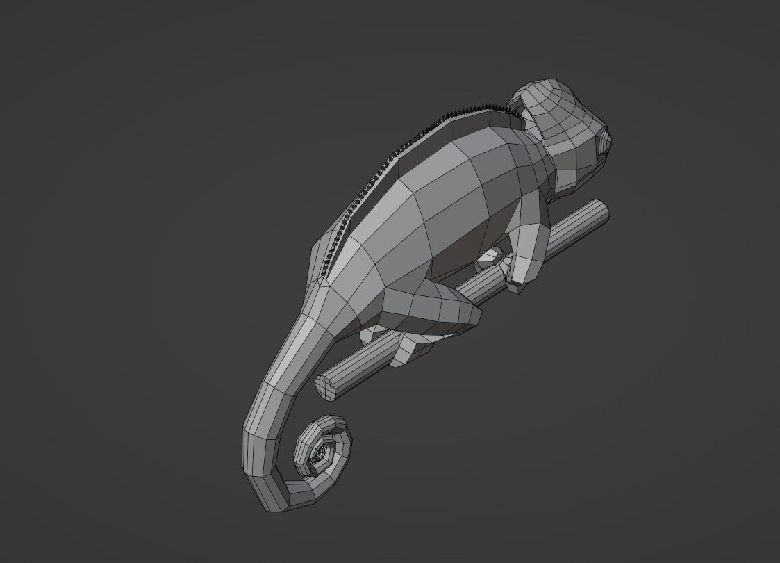 Stylized Chameleon Low-poly 3D model_6