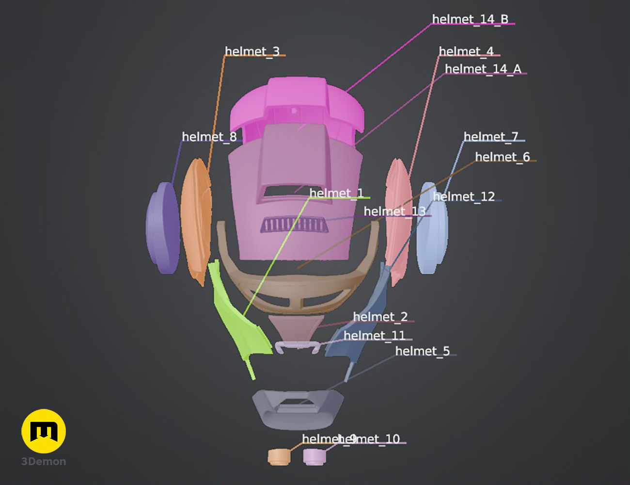 Ketsu Onyo Helmet 3D print model_4