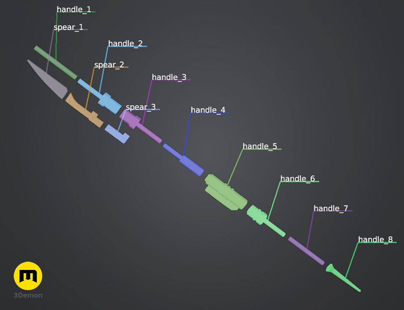 Ketsu Onyo Spear 3D print model_3