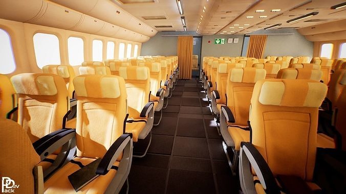 Airplane Interior 36 Assets Low-poly 3D model