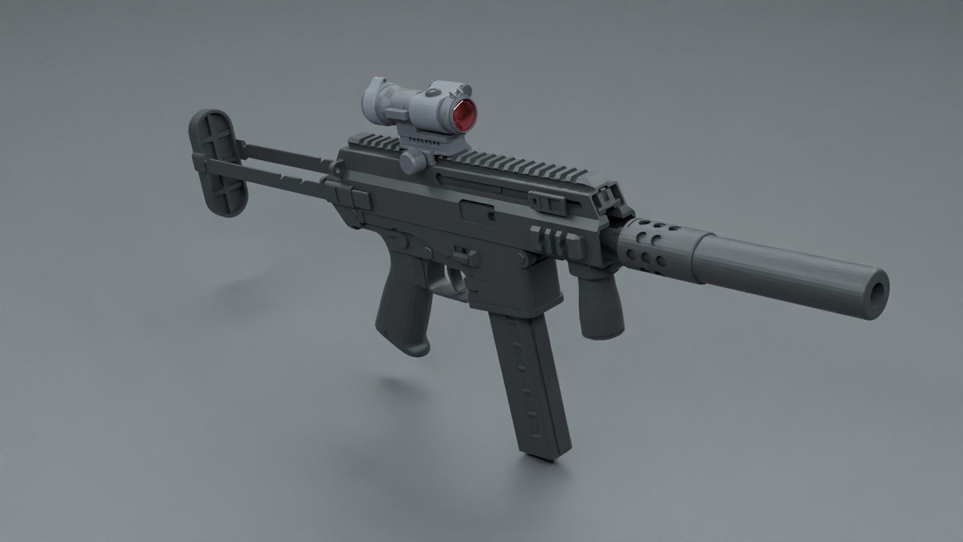 3d gun model 3D model_8