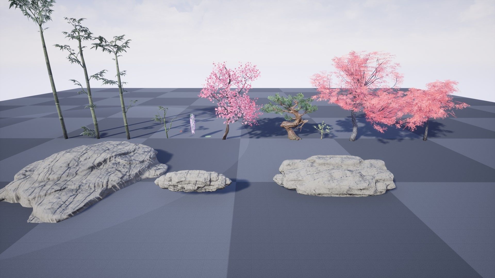 Japanese Plants 17 Assets Low-poly 3D model_16