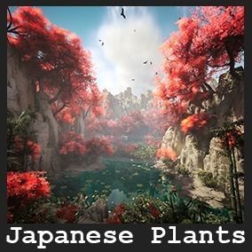 Japanese Plants 17 Assets Low-poly 3D model_15