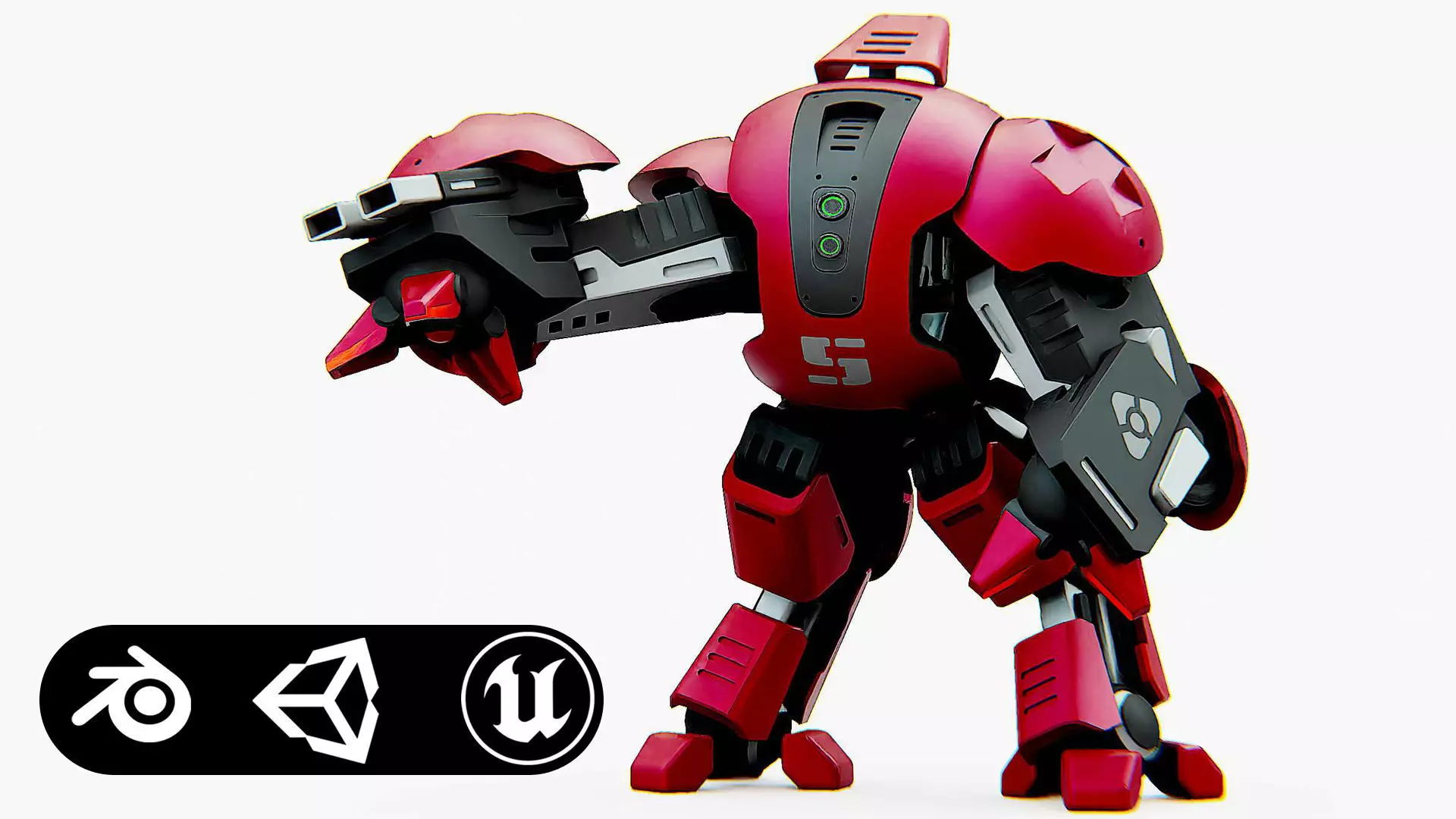 BATTLE DROID OKEANOS Rigged for Unreal Engine - Unity - MIXAMO 3D model_0