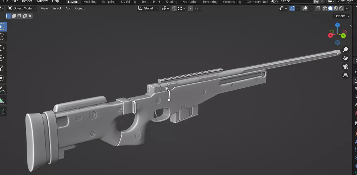 AWM Sniper Rifle----Incomplete Free 3D model