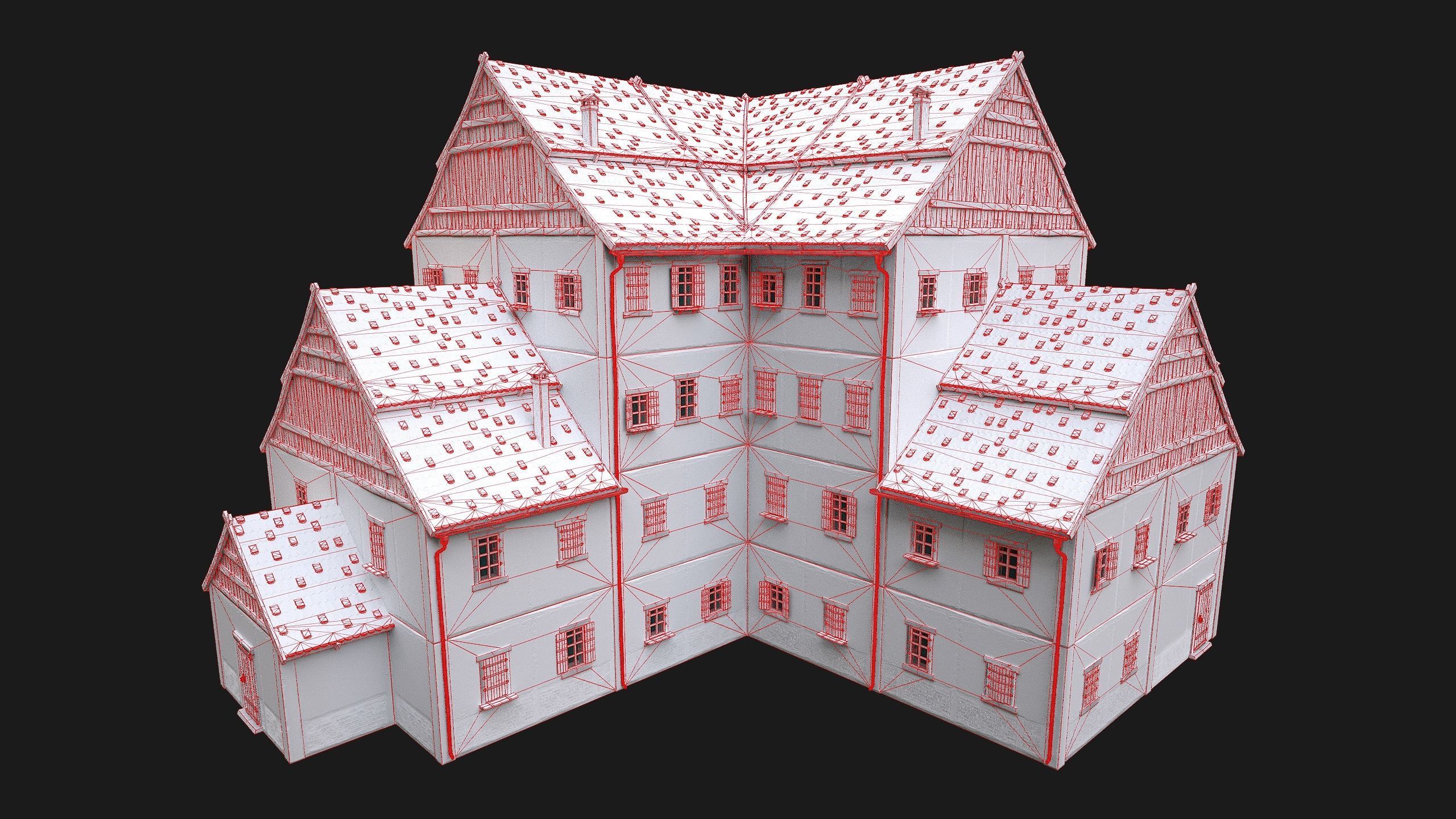 Medieval Pack of Town Houses 3D Model Collection_108