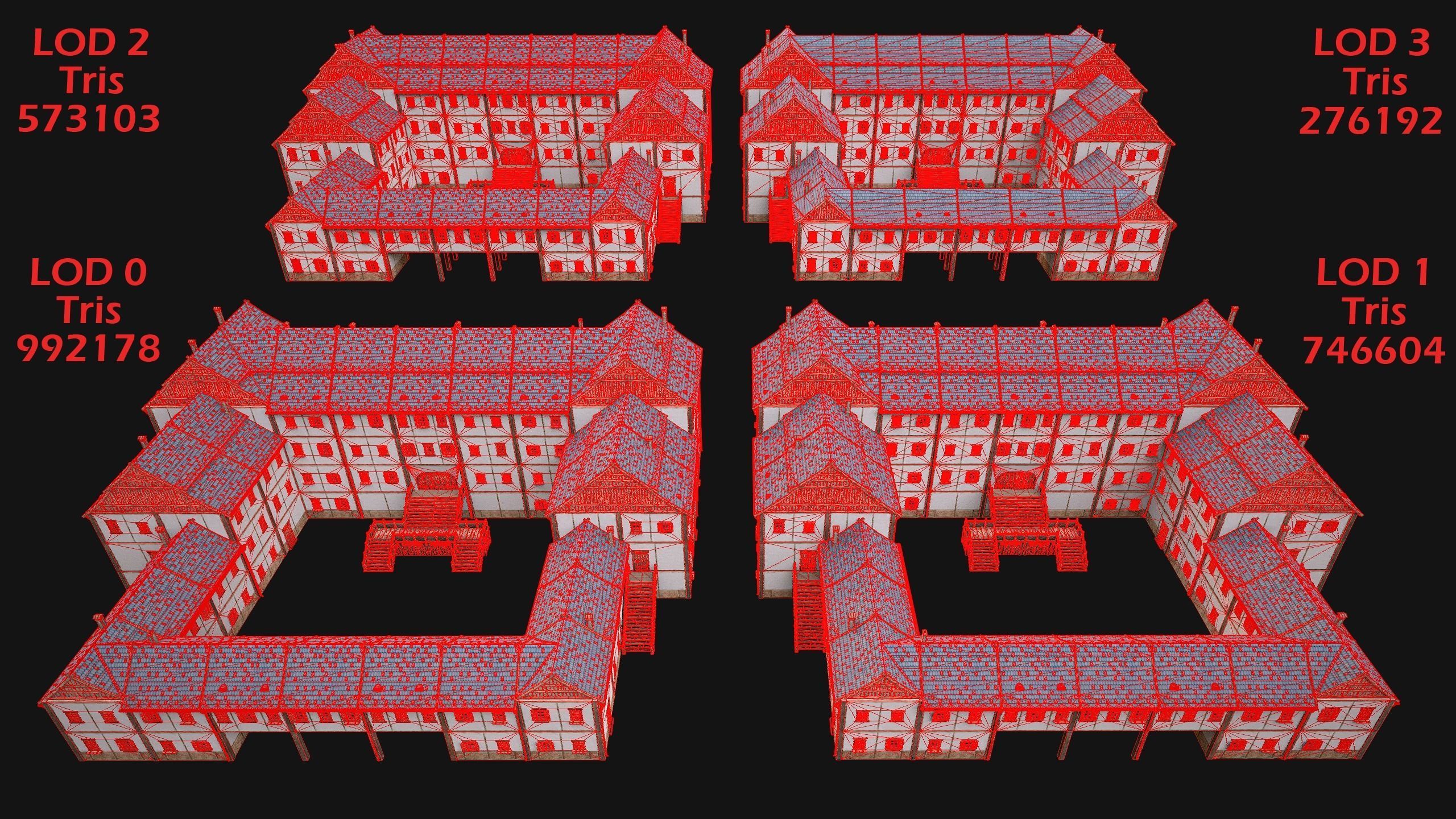 Medieval Pack of Town Houses 3D Model Collection_49