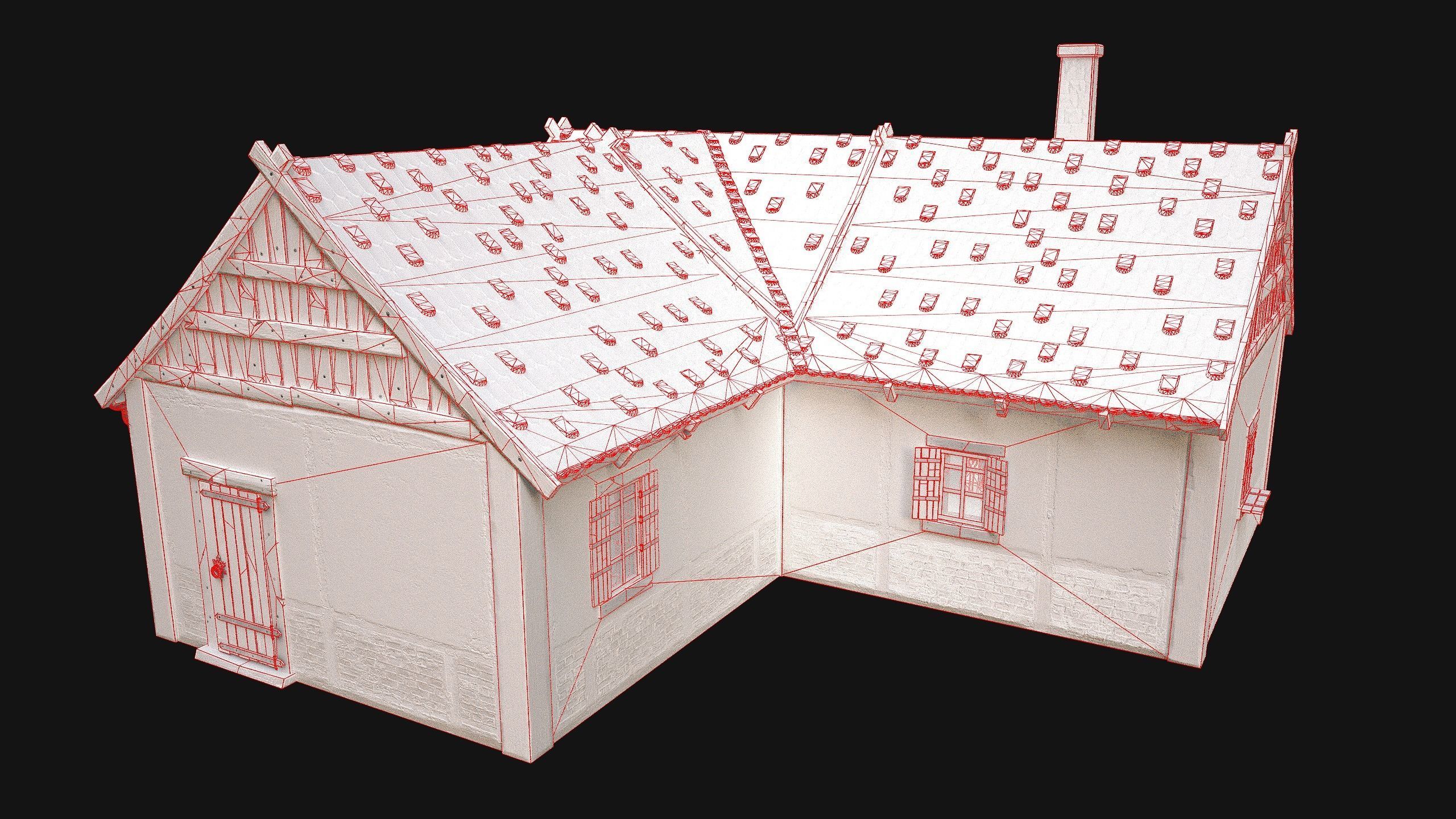 Medieval Pack of Town Houses 3D Model Collection_97