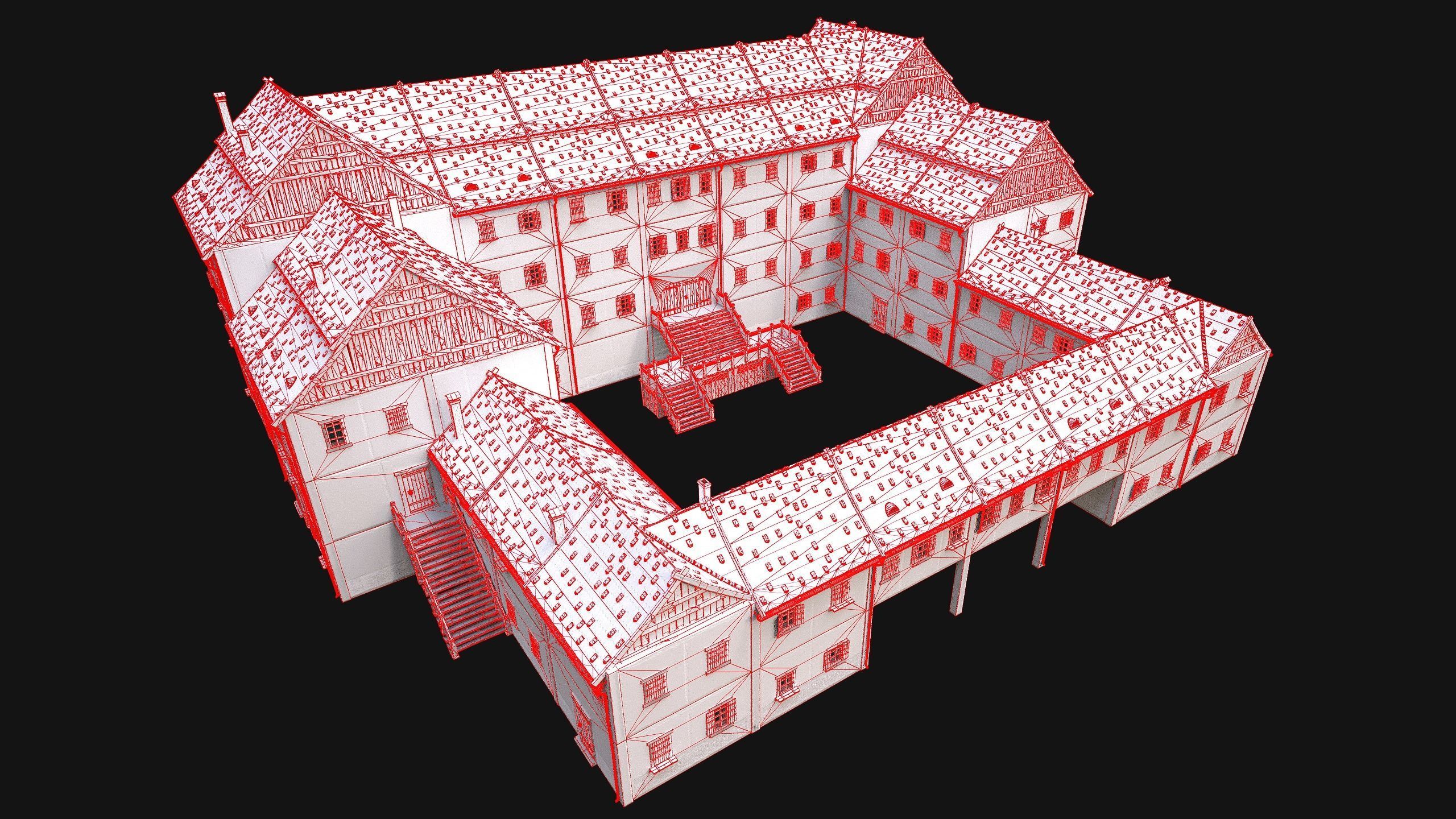 Medieval Pack of Town Houses 3D Model Collection_95