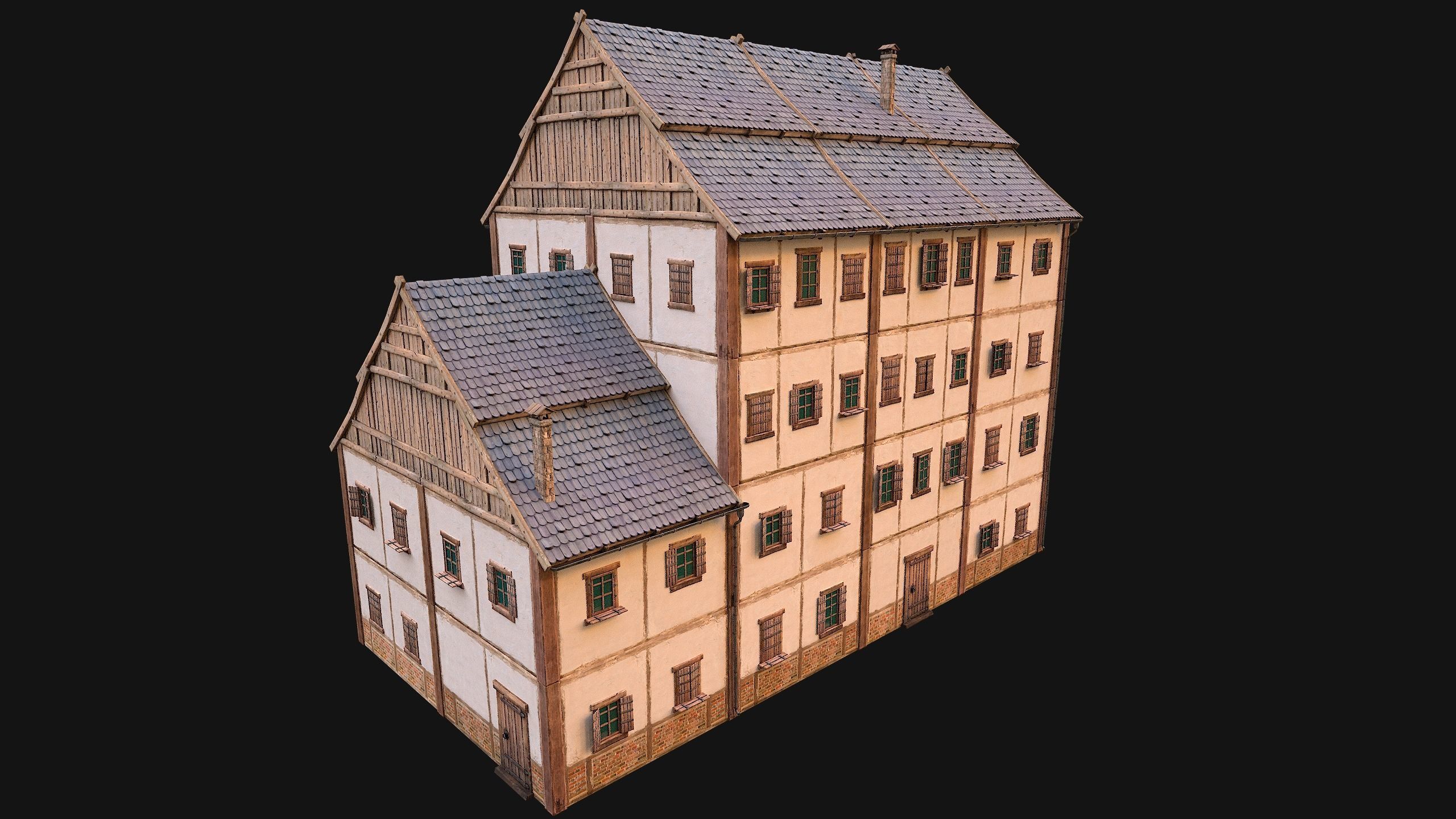 Medieval Pack of Town Houses 3D Model Collection_76