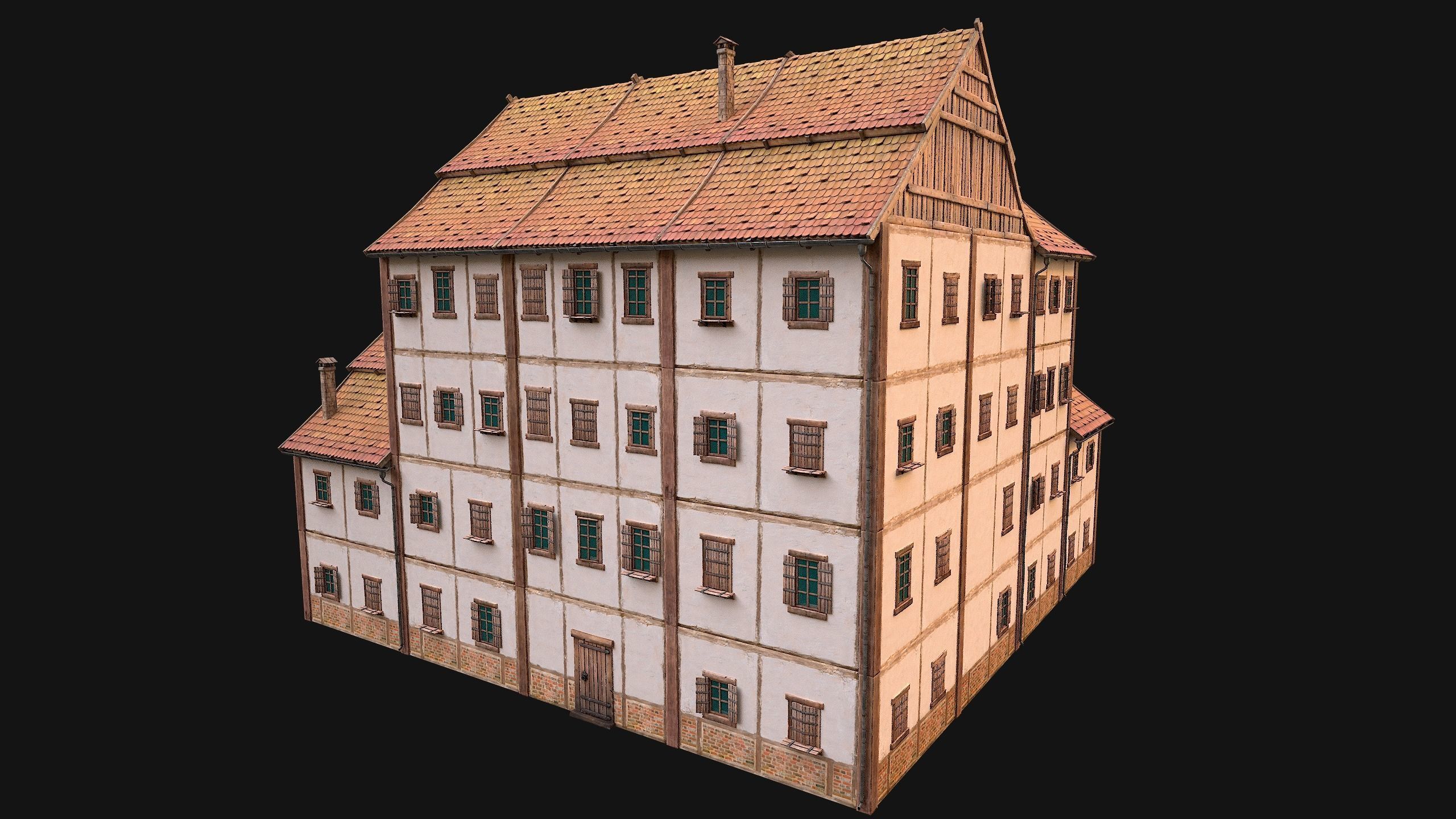 Medieval Pack of Town Houses 3D Model Collection_75