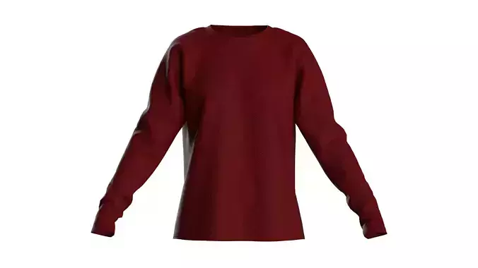 Female raglan longsleeve 3D model
