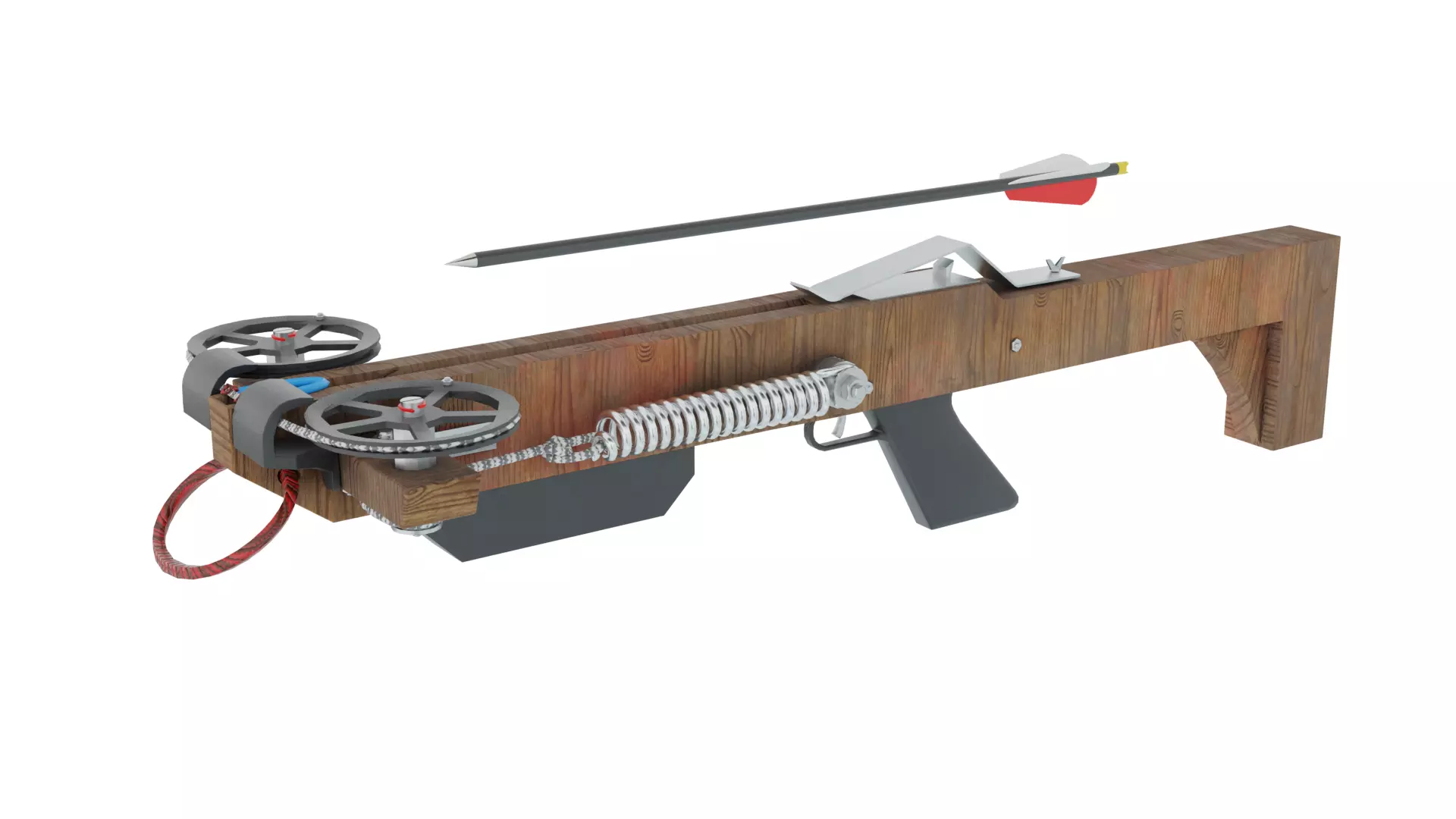 Hand Made Cross Bow Low-poly 3D model_0