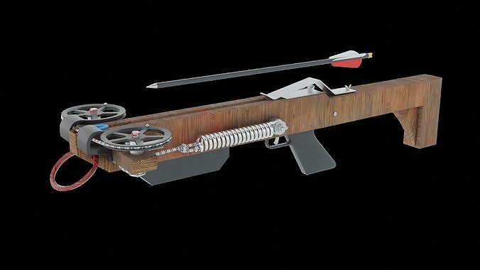 Hand Made Cross Bow Low-poly 3D model