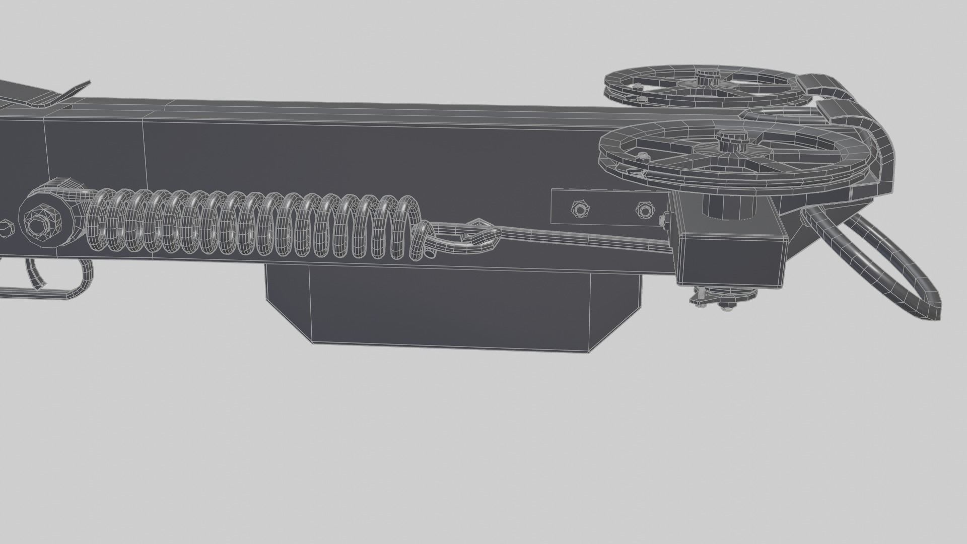 Hand Made Cross Bow Low-poly 3D model_11