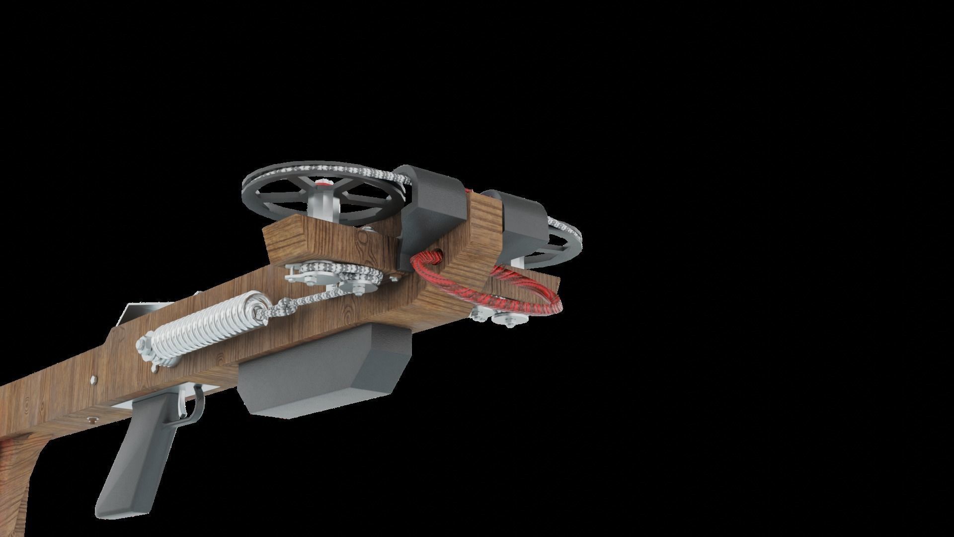 Hand Made Cross Bow Low-poly 3D model_6