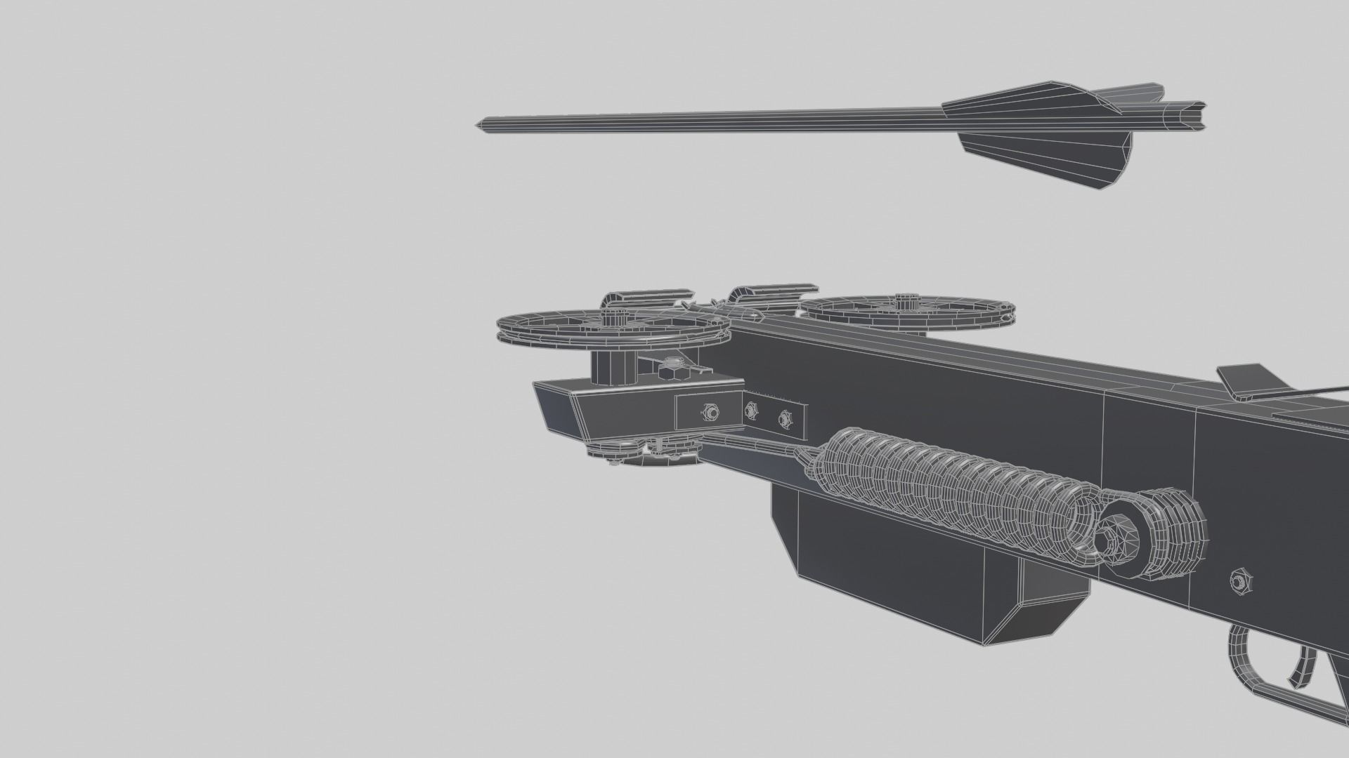 Hand Made Cross Bow Low-poly 3D model_13