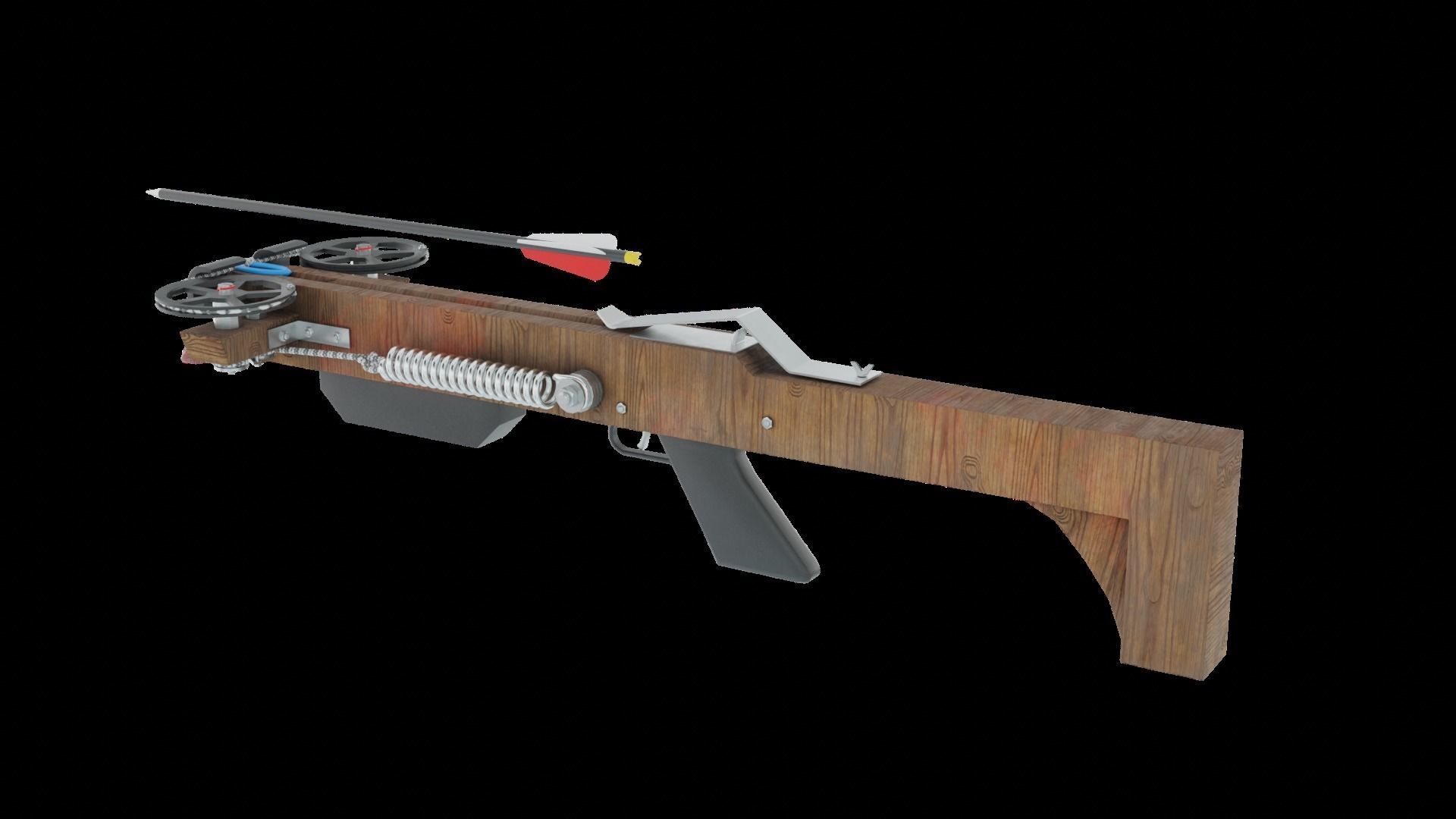 Hand Made Cross Bow Low-poly 3D model_1