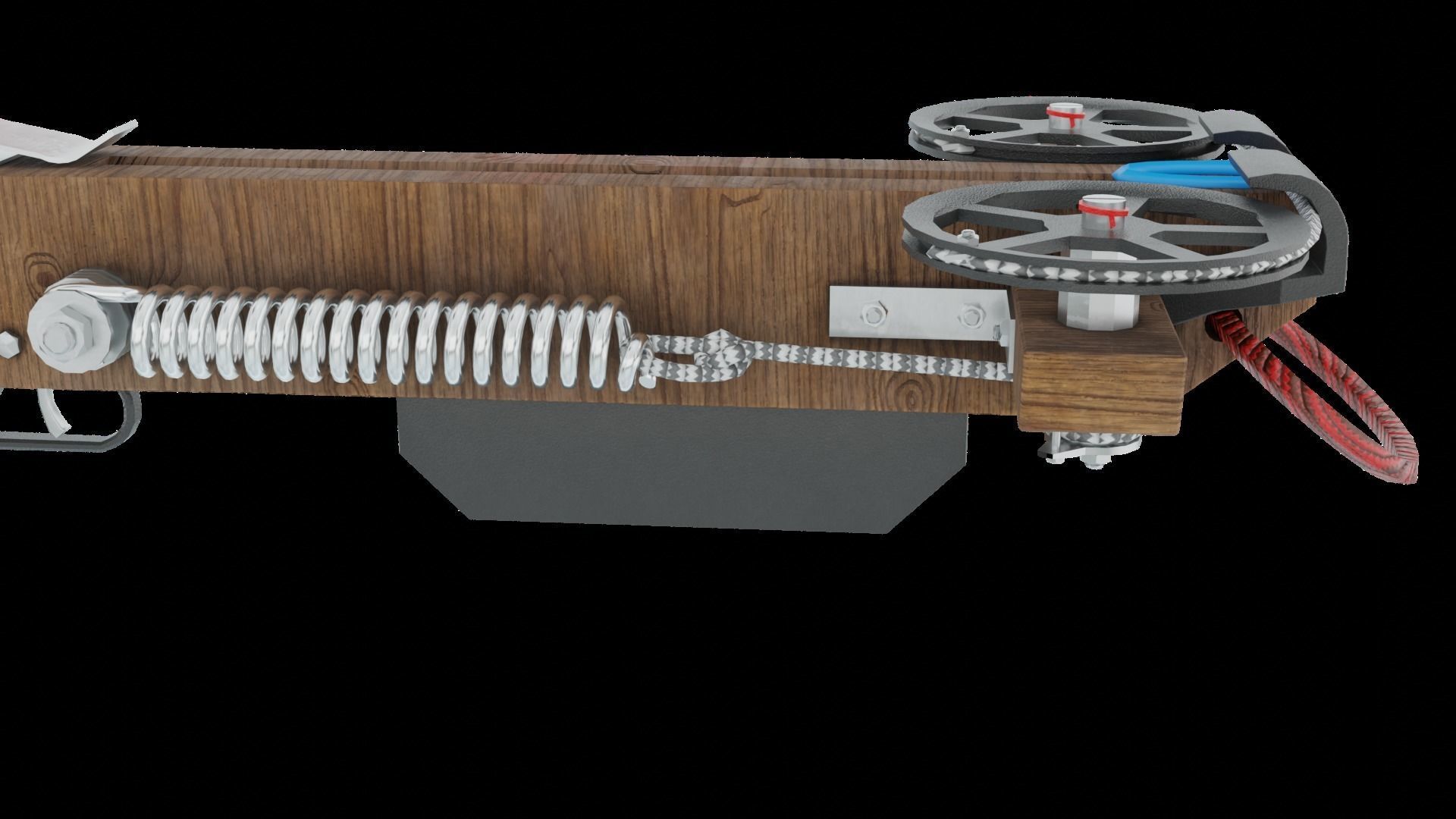 Hand Made Cross Bow Low-poly 3D model_3