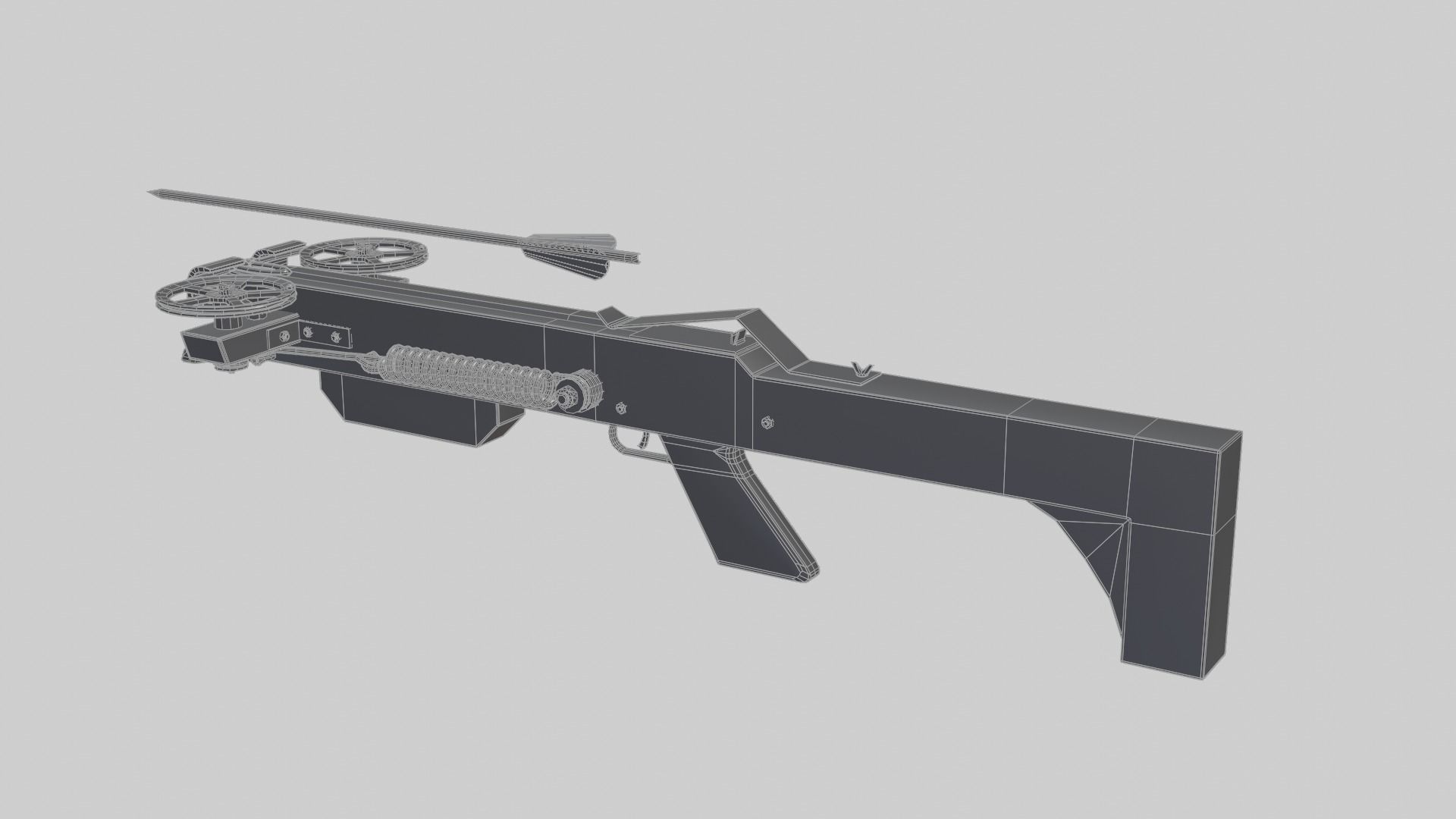 Hand Made Cross Bow Low-poly 3D model_9