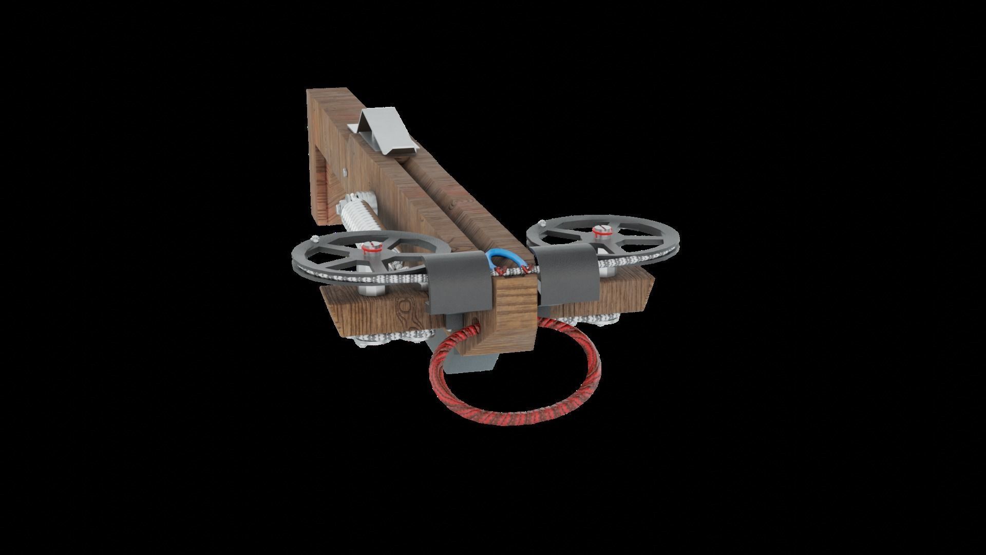 Hand Made Cross Bow Low-poly 3D model_4