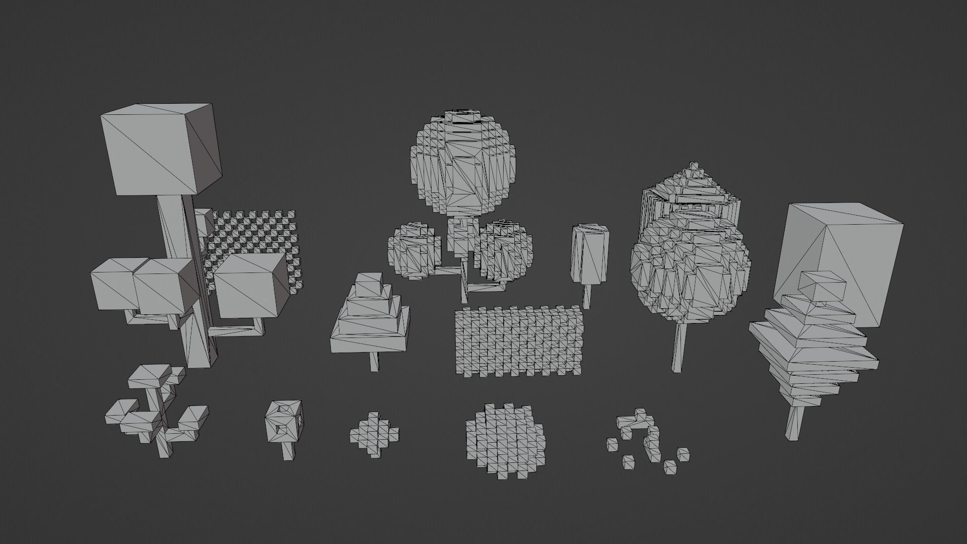 Isometric 3d Tree Set Low-poly 3D model_24