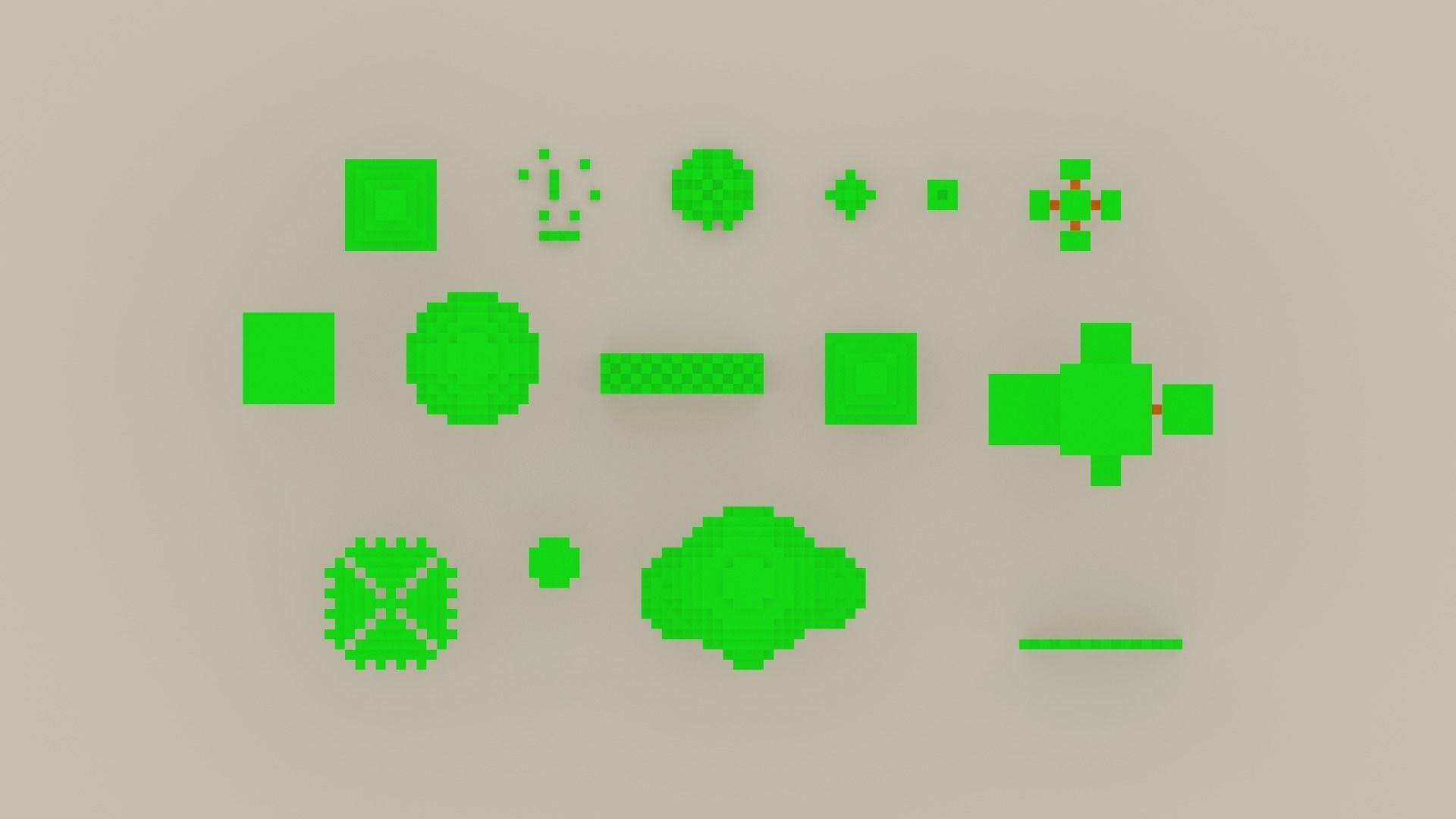 Isometric 3d Tree Set Low-poly 3D model_21