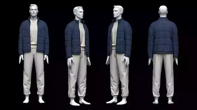 Mens Casual Wear 3d Model