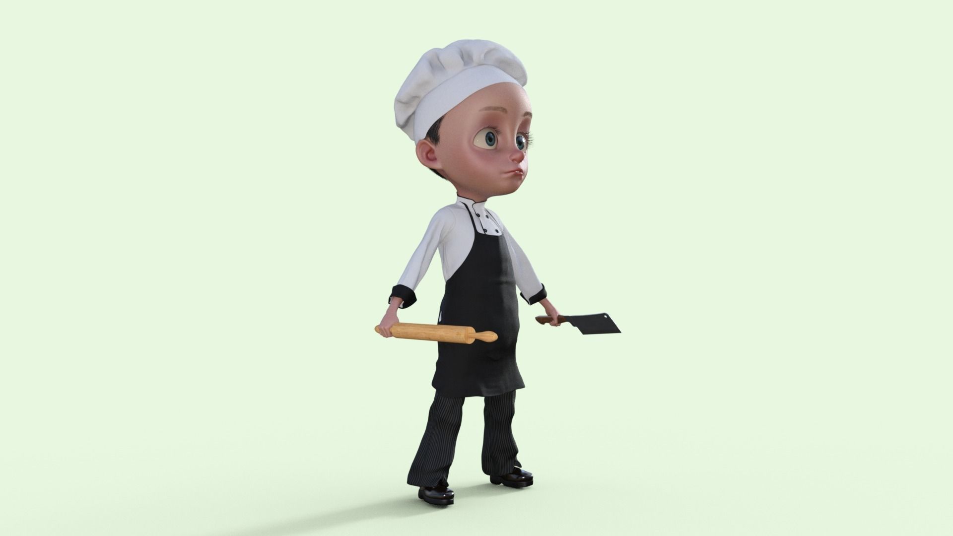 Cartoon Chef Rigged 3D model_31