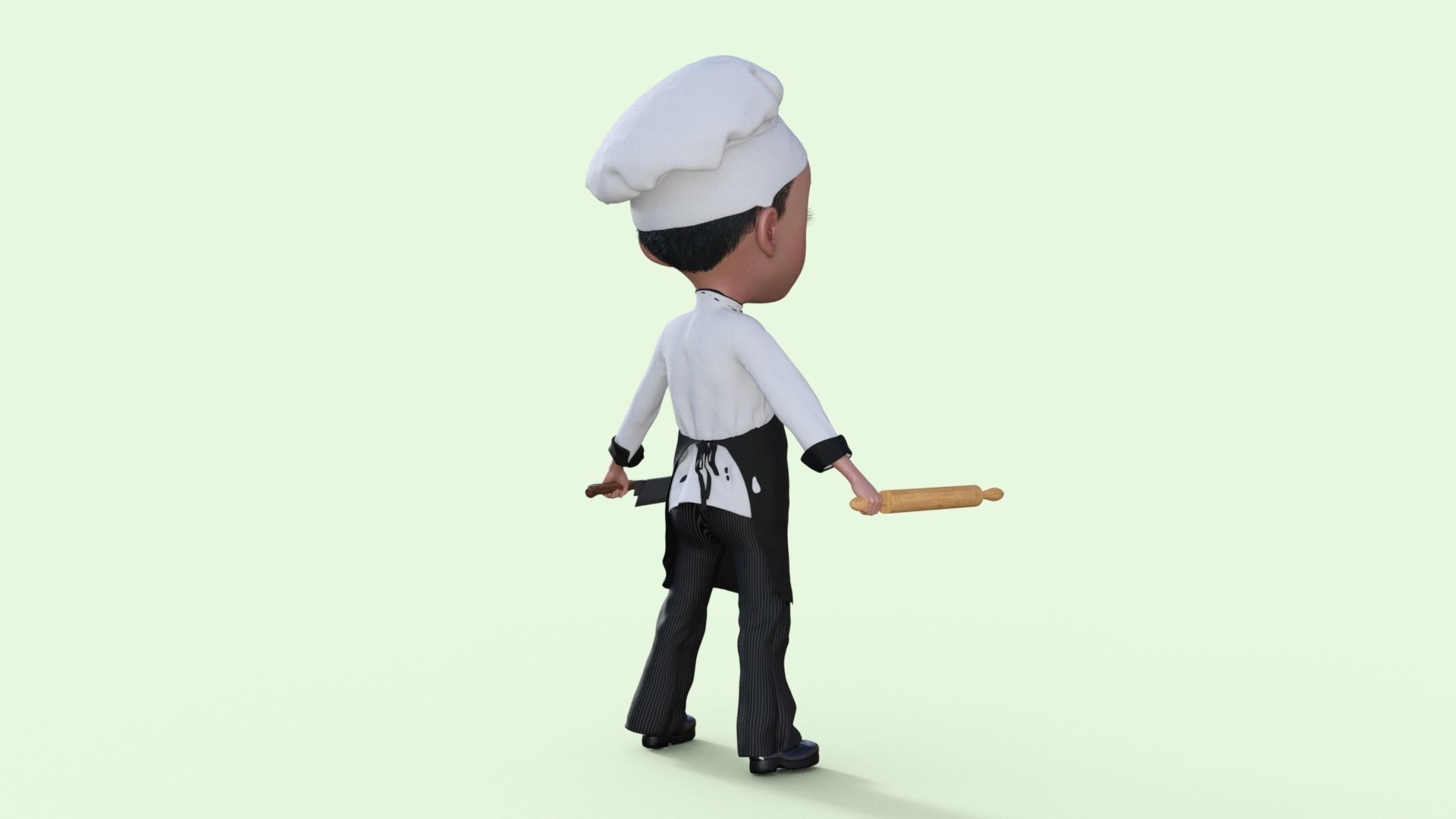 Cartoon Chef Rigged 3D model_29
