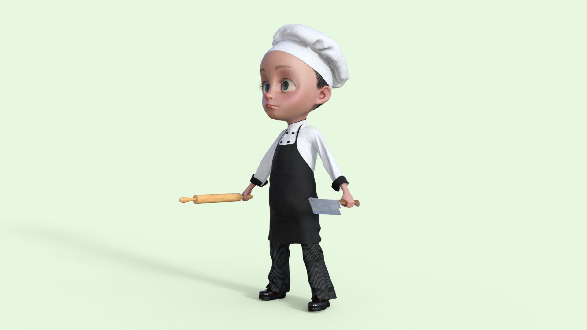 Cartoon Chef Rigged 3D model_33